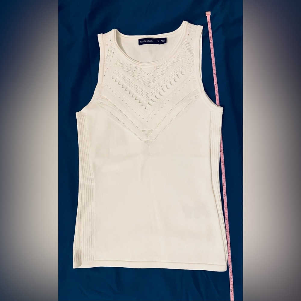 NWOT Karen Millen white knit sleeveless top